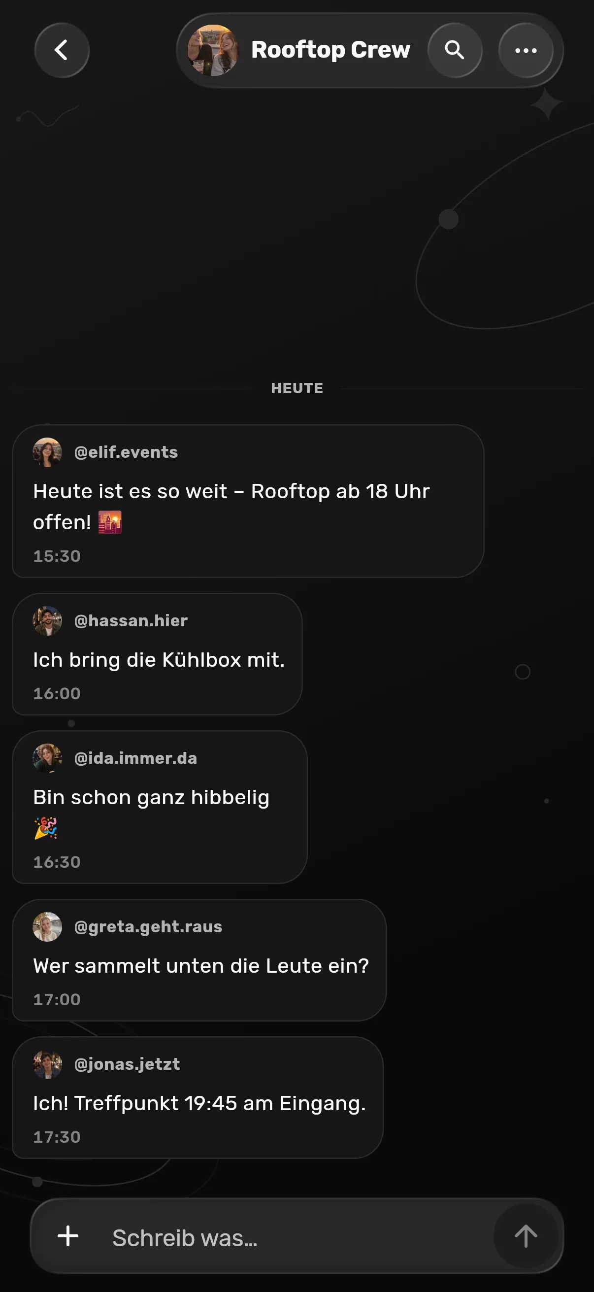 Gruppenchat der „Rooftop Crew“